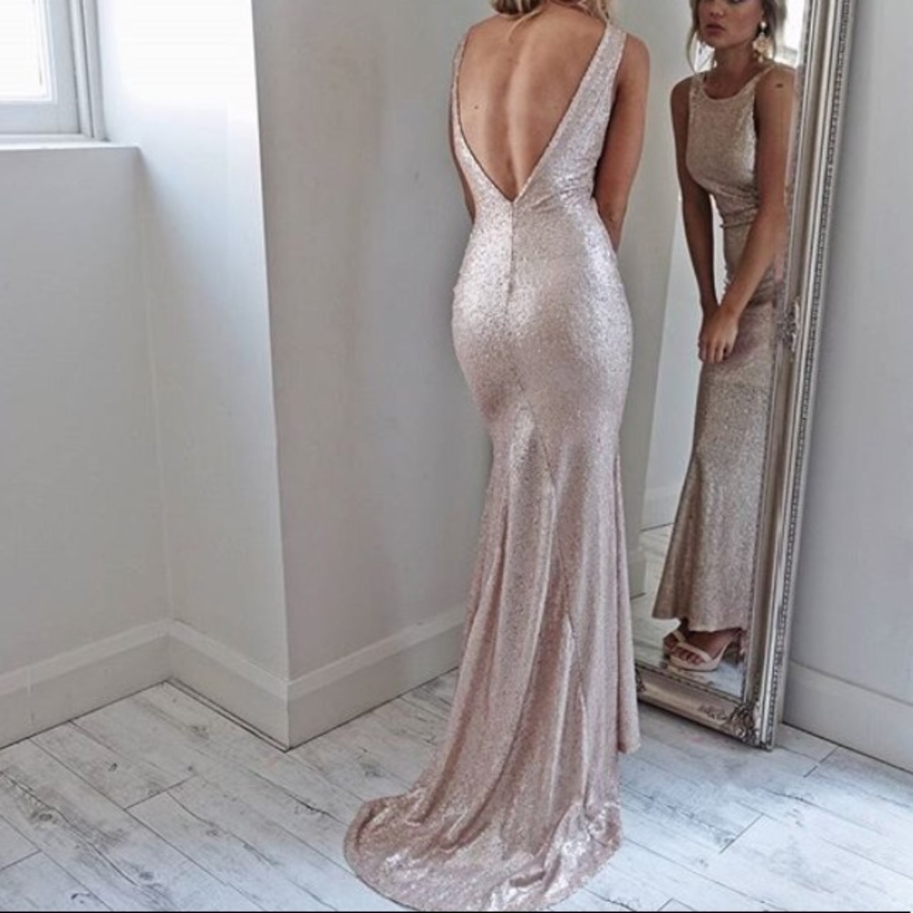 Beige Sequin Dress